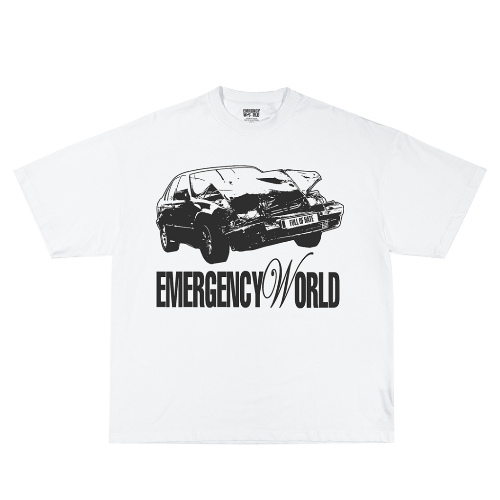 Emergency World - Full Of Hate White Tshirt | Cotton Combed 20s