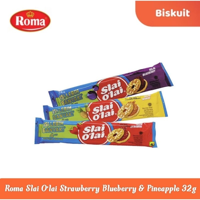 

Roma Biskuit Slai O'lai Strawberry Blueberry & Pineapple (Per 1pcs 32g)