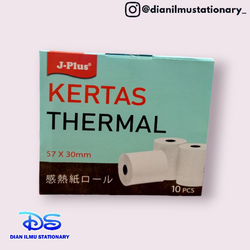 

kertas thermal roll ukuran 57x30 merk J-plus (1pak isi 10roll)