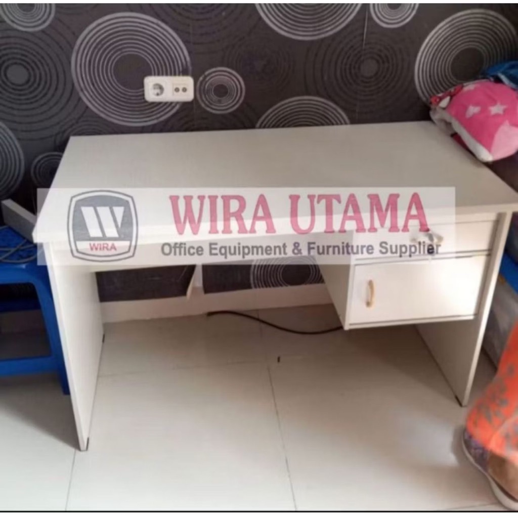 Meja 1/2 Biro Expo / Meja Kantor Expo / Meja Kerja Expo / Meja Belajar Expo / Meja Warna Putih Expo 