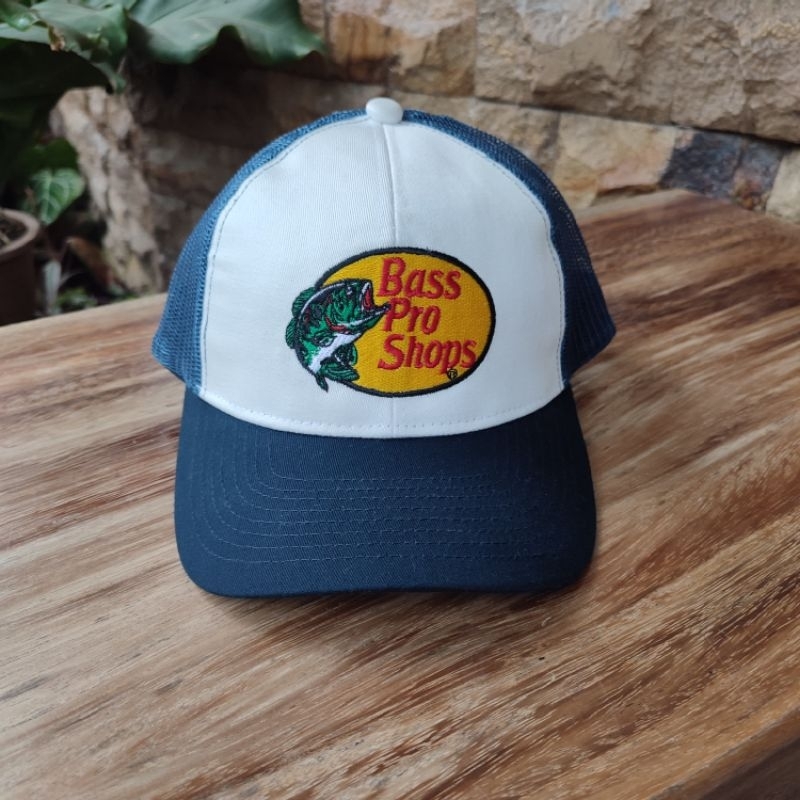 topi bass pro shops logo bordir