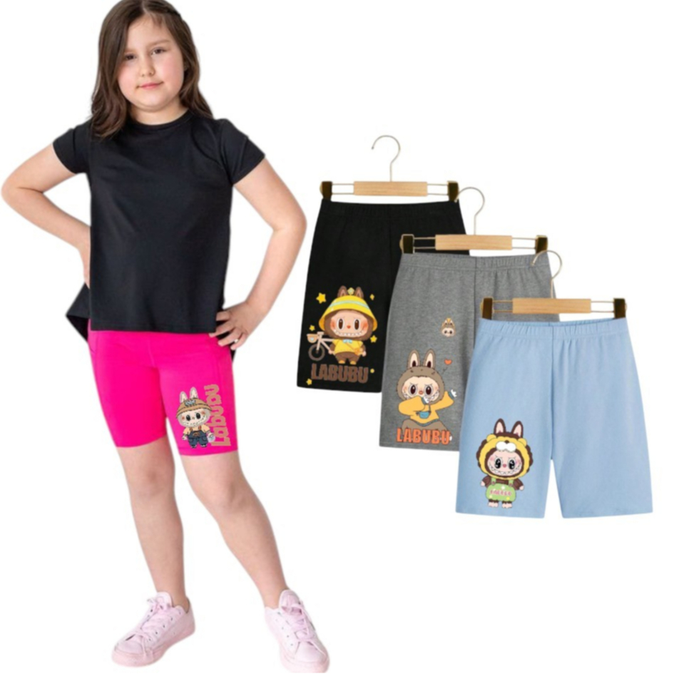 Paket 6 Pcs celana pendek shot anak perempuan/celana pendek anak perempuan labubu