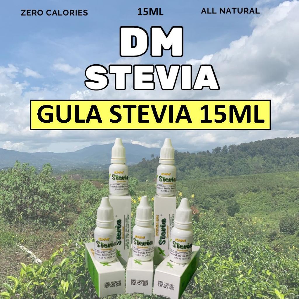 

Gula Stevia DM 15ml 15 ml Sugar Diet Low Calory Rendah Nol 0 Kalori Cair Tetes Pemanis Alami Aman Untuk Diabetes
