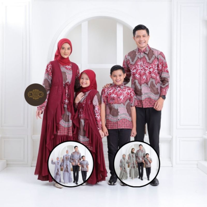 Baju Seragam Batik Keluarga Set Baju Anak Gamis Couple Family Sarimbit Baju Keluarga Lebaran Terbaru