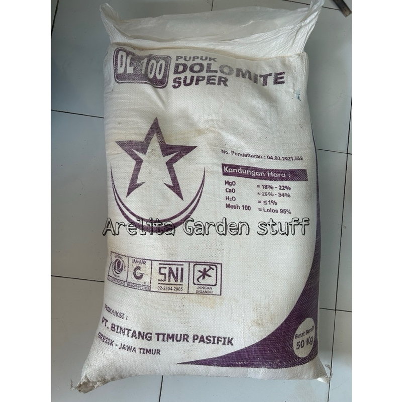 Pupuk Dolomite mesh 100 Dolomite Super 50kg