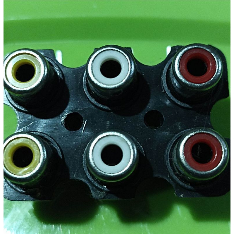 SOCKET RCA 6 PIN BEL TANCAP PCB SOKET RCA 6 LUBANG