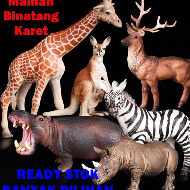 First Order  Figure Hewan Animal Model Toys Koleksi Mainan Binatang Karet Gajah Macan Beruang Rusa H