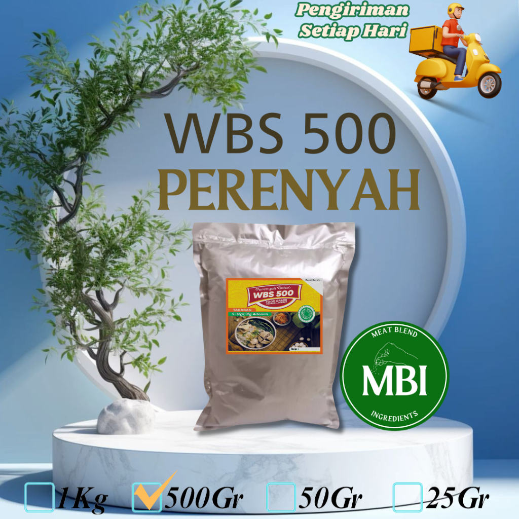 Enzim WBS 500 | Perenyah bakso | Penyakrek | Membuat tekstur kress bakso, sosis, nugget (500gr)