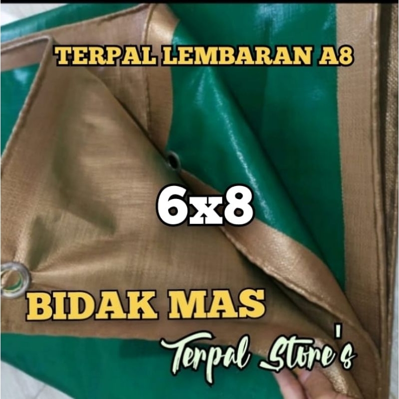 terpal lembaran A8 army gold 6x8 terpal tenda truk