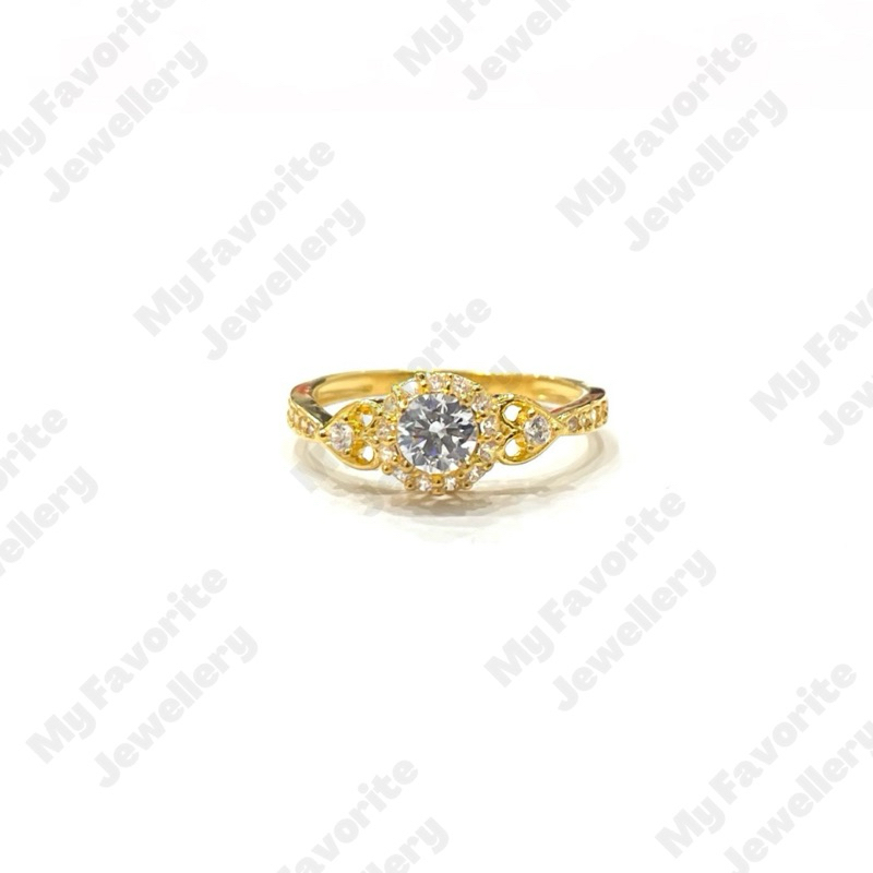 Cincin Solitaire Variasi Love Uk13 Emas Asli Kadar 875