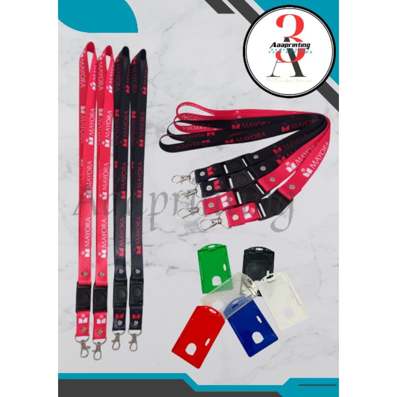 

TALI I'D_CARD LANYARD MAYORA HITAM &MERAH,BONUS HOLDER/FRAME PLASTIK STANDAR,sudah redy