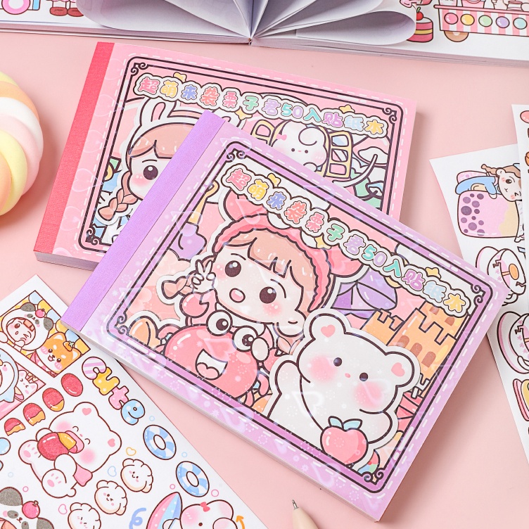 

Pasti Istimewa 5 lembarset Buku stiker aesthetic kartun lucu Kawaii sticker karakter imut motif korea untuk dekorasi buku catatan kertas jurnal diary scrapbook craft DIY Sticker book cute girl