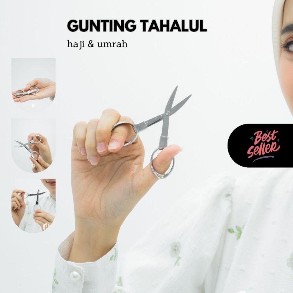 Hiban Signature Gunting Kecil Stainless Lipat Portable Perlengkapan Haji Umroh Wanita Pria