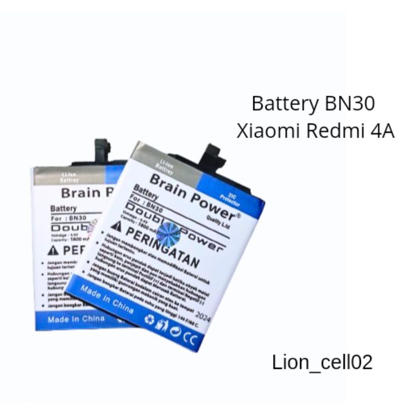 Baterai Batre double power BN30 Xiaomi redmi 4A / Baterai Batre xiaomi Redmi 4A Brain power