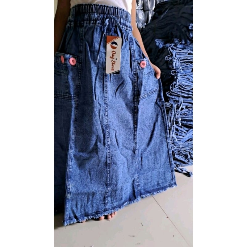 ROK JEANS ANAK PEREMPUAN | ROK ANAK PANJANG | ROK ANAK PEREMPUAN