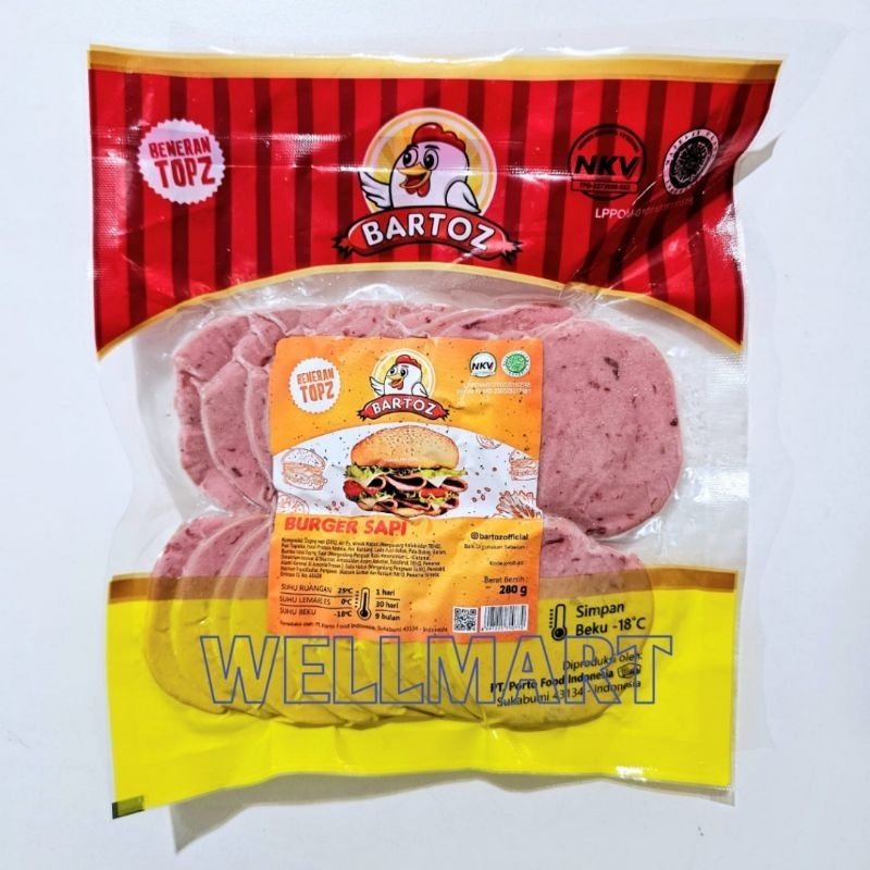 

Bartoz Burger Sapi Mini Isi 20 Pcs 280gr Halal Beef Burger