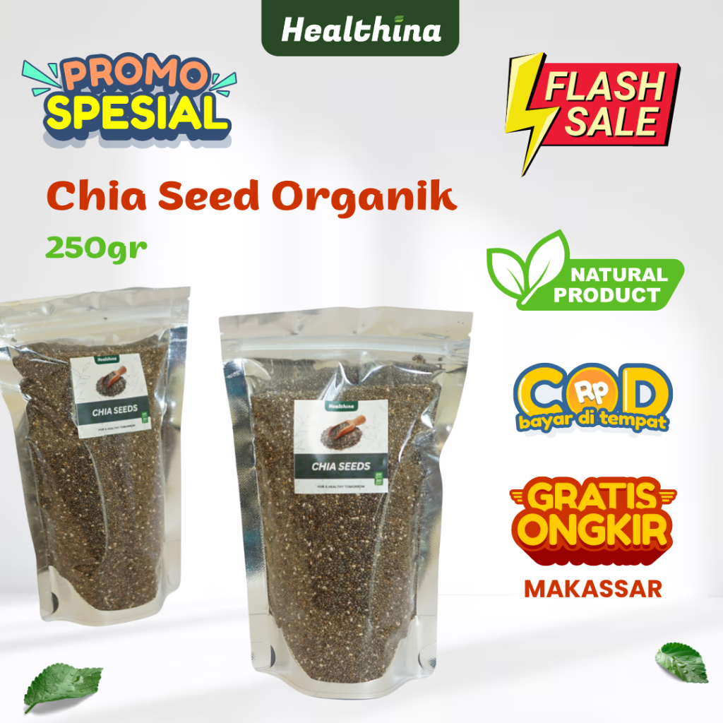 COD Makassar Organic Chia Seed 250 gr Organic Black Chia | Original Premium