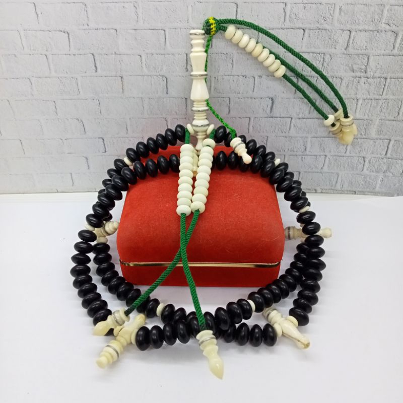 tasbih tijani yuser black kombinasi tulang kerbau A160