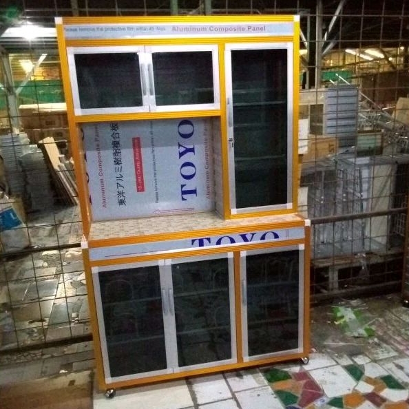 3 PINTU LEMARI SAYUR ALUMINIUM TESLA MOTIF