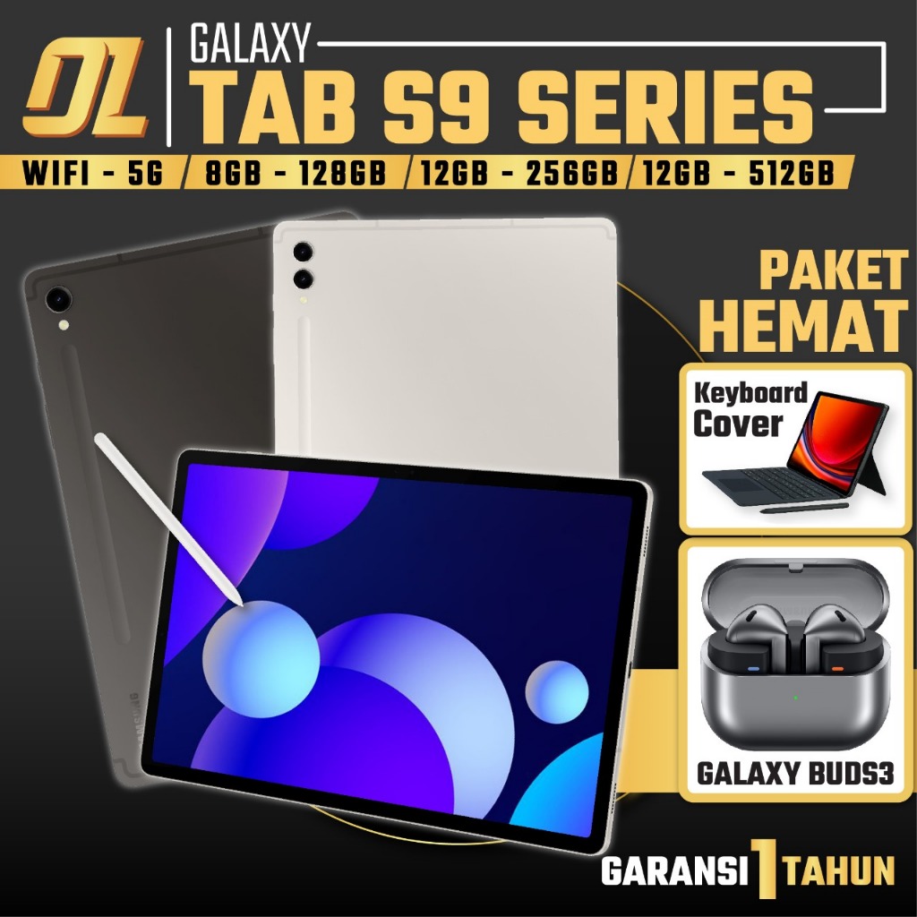 Samsung Galaxy Tablet Tab S9 S9+ Plus S9 Ultra RAM 8 12 128 256 GB Original Garansi Resmi