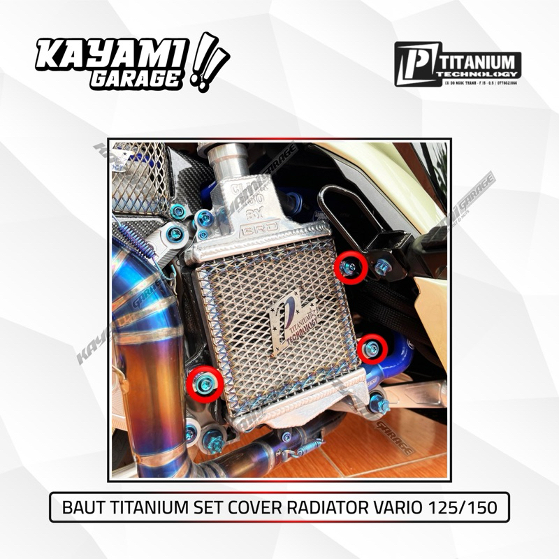 Baut Titanium set cover radiator variasi vario 125/150