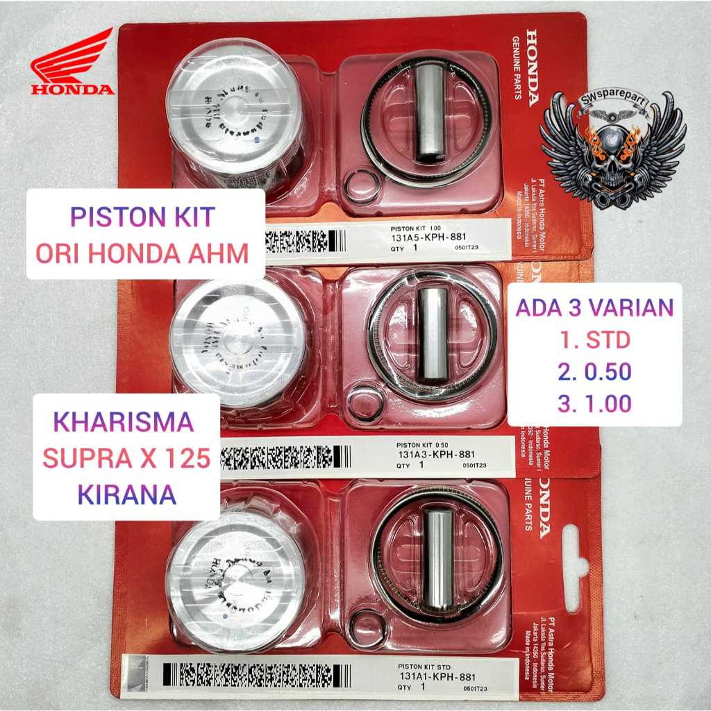 ( ORI 100%) piston ring seher kit honda ahm  (size ring piston standar 50 100) kharisma kirana karis