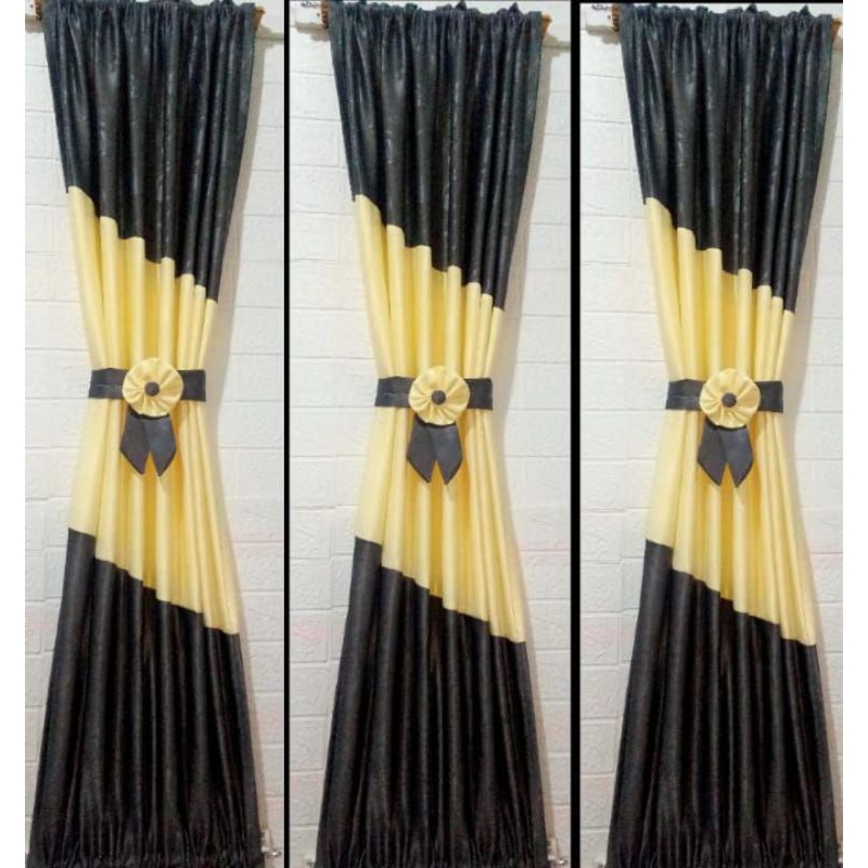 Gorden jendela ikat kupu kupu minimalis modern motif miring