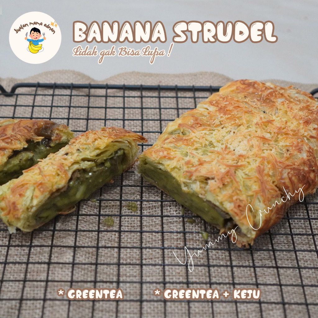 

Banana Puff Pastry/Banana Strudel/Banana Greentea crunchy