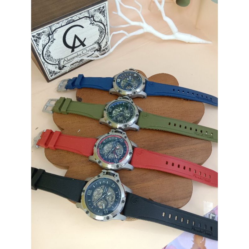 Jam tangan Alexandre Christie AC 6295 MT Rubber Strap Original & Garansi