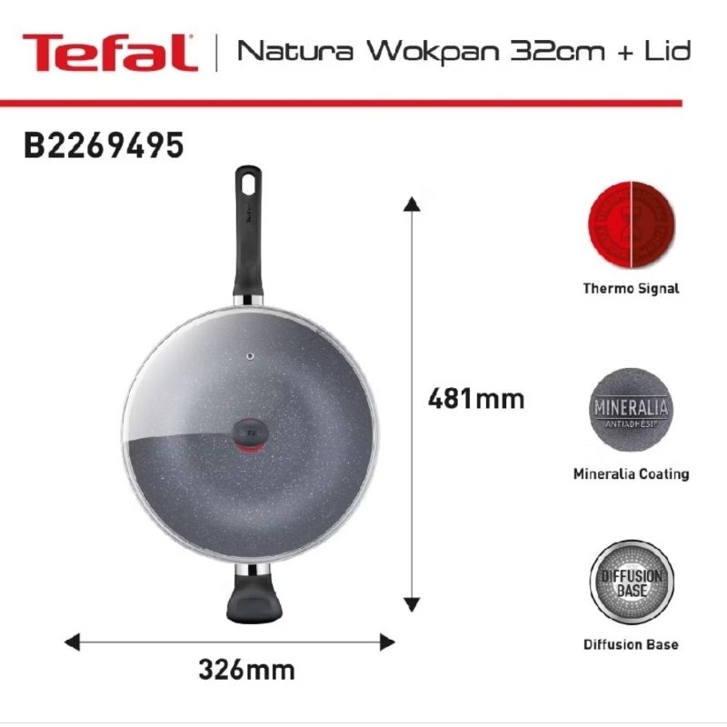 Tefal Natura wok pan 16cm/28cm