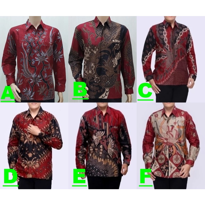 BATIK PRIA MERAH BIGSIZE SERAGAM BATIK MERAH HEM BATIK MERAH JUMBO KEMEJA BATIK LENGAN PANJANG MERRA