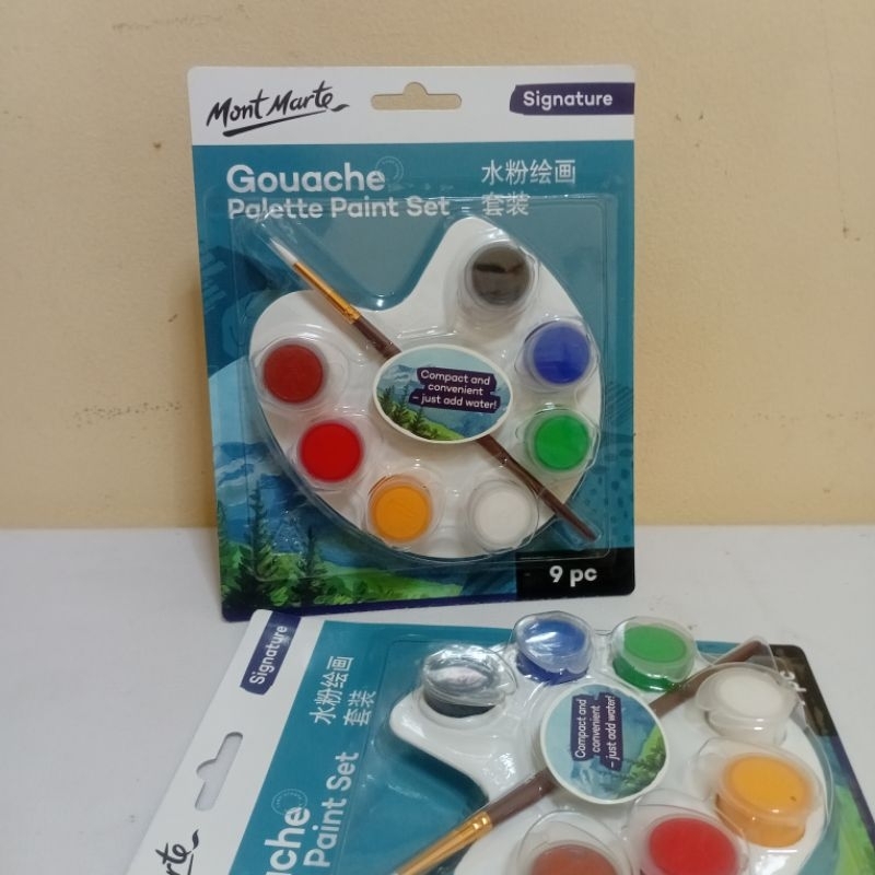 

Cat lukis/Palette Paint set 7 colour 9 pc/set Mont Marte Signature