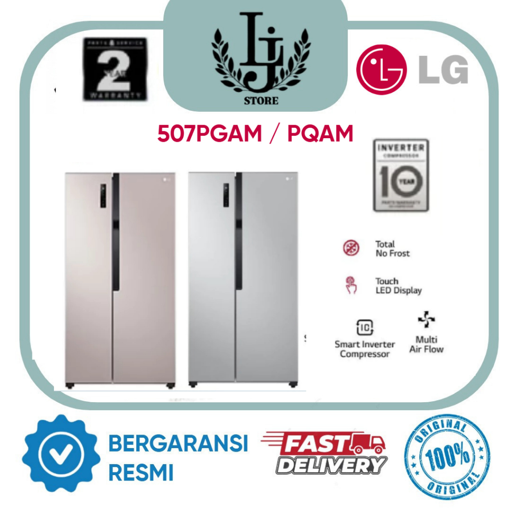 Kulkas LG Set By Side 2 Pintu GCFB507 PQAM / PGAM Kulkas 2 Pintu LG Kulkas Side By Side