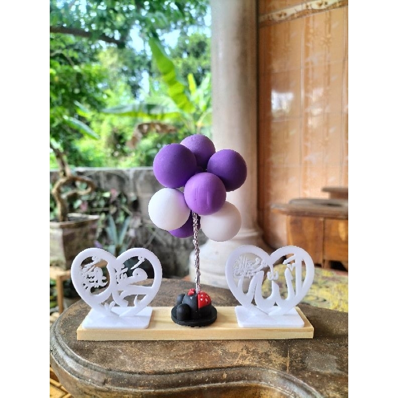 pajangan dashboard mobil balon Allah dan Muhammad