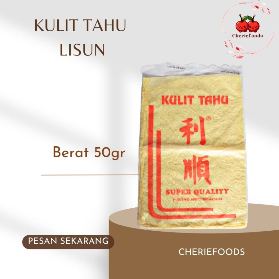 

Kulit Tahu Super Quality 50gr Lisun Li Shun / Kulit Tahu Lumpia, Bakien, Hekeng, Dimsum, Gohiong