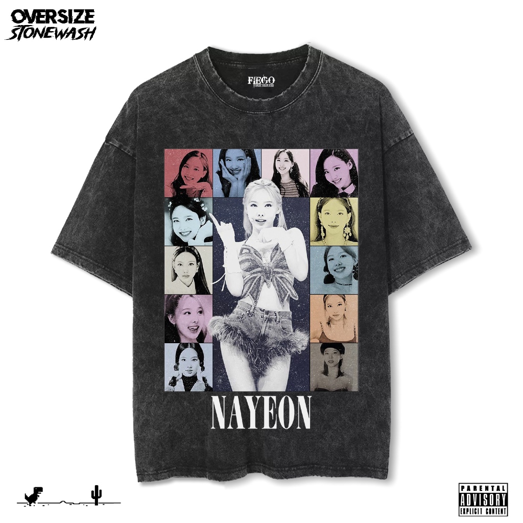 Fiego "NAYEON" | Premium Oversize T-Shirt | Stone Wash