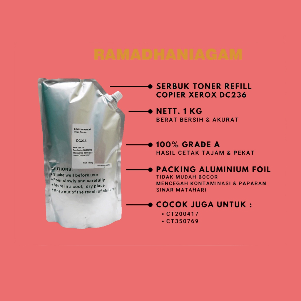 Refill Serbuk Toner Copier Xerox DC236/336 /286