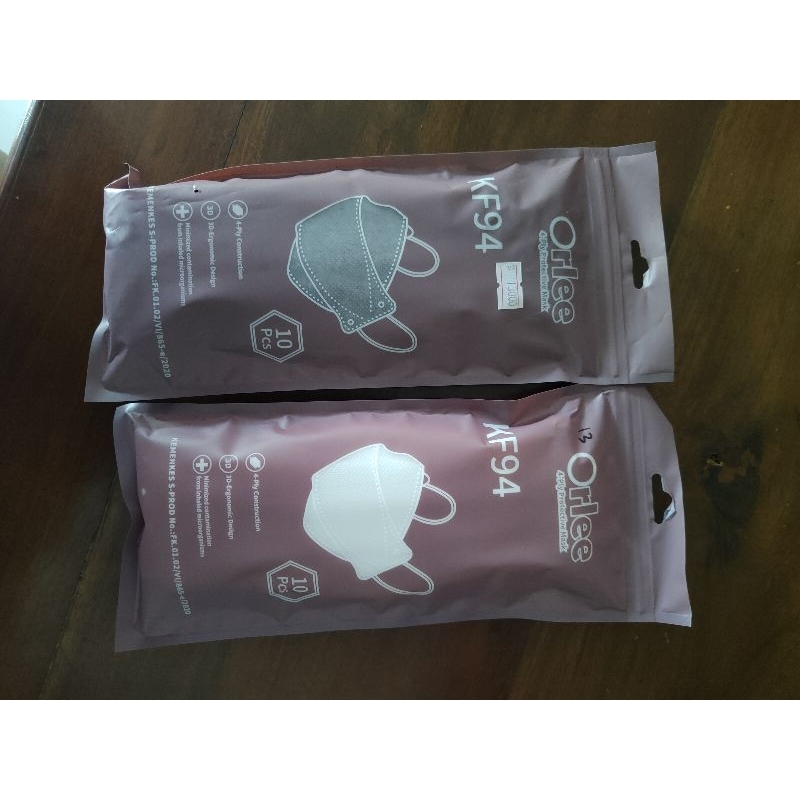 MASKER KF94 ORLEE READY HITAM PUTIH ABU-ABU