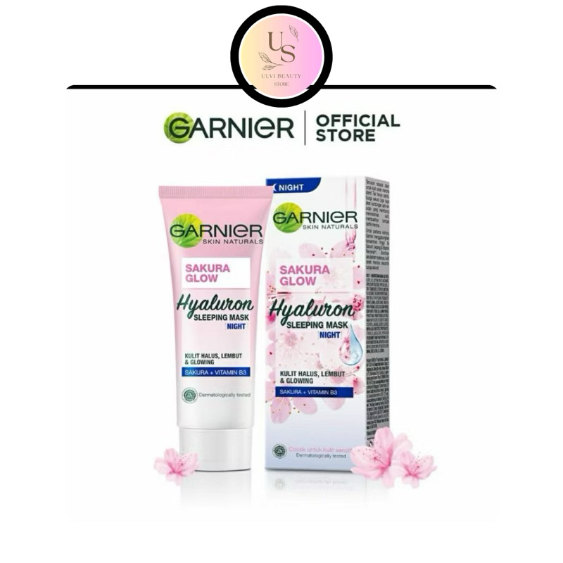 GARNIER - Sakura Glow Hyaluron Sleeping Mask Night | Krim Malam
