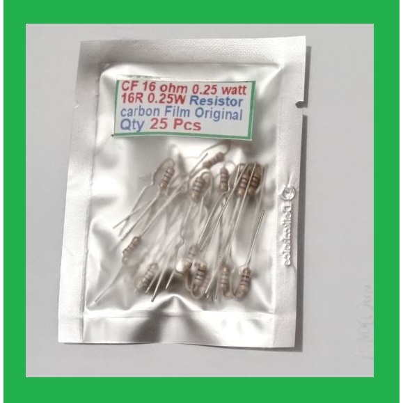 Qty 25 Pcs CF 16 ohm 0.25 watt 16R 0.25W Resistor carbon Film Original