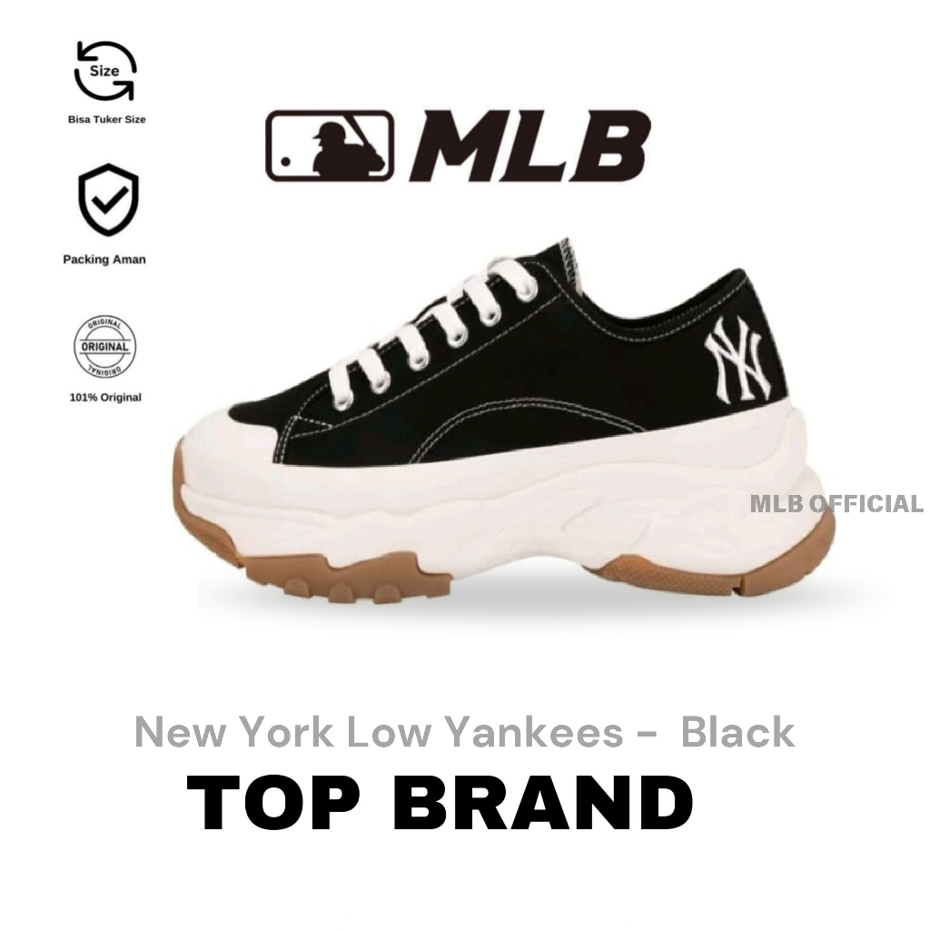 MLB Chunky Low New York  Yankees Black  Unisex Sneakers Original 100%
