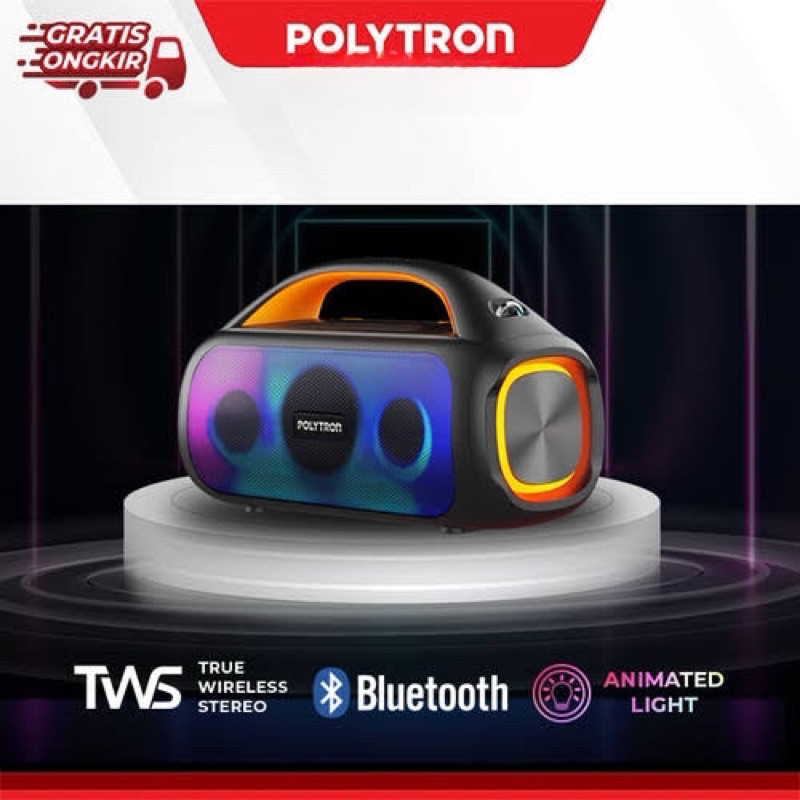 Polytron Partymax Speaker Bluetooth Portable Wireless PPS 4PH12 - Woofer 4 Inci, Bass Boost