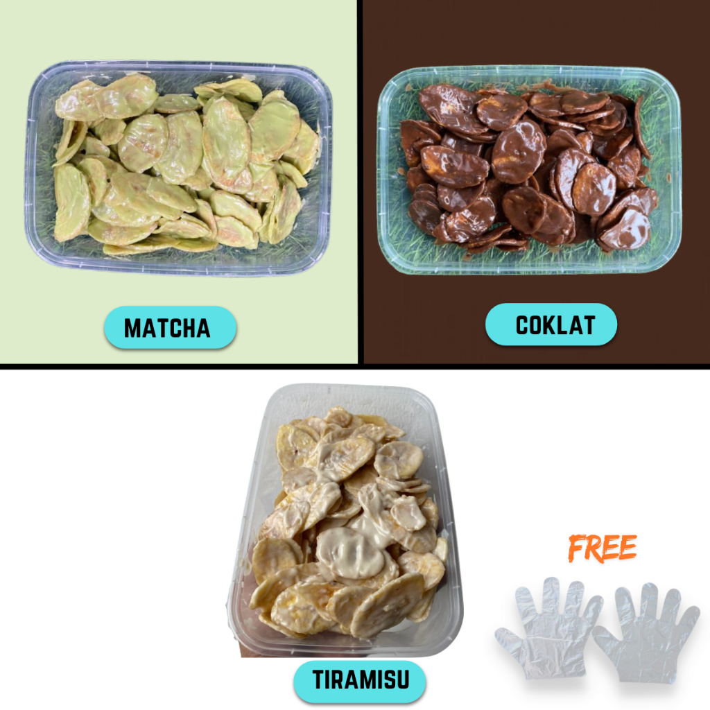 

KERIPIK PISANG LUMER Coklat, Matcha, Tiramisu, 200Gram