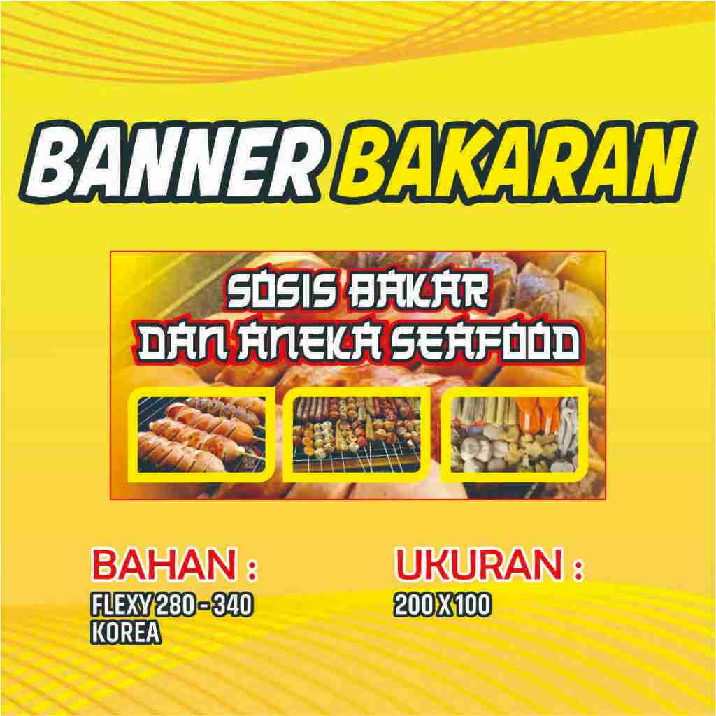 Spanduk Banner Bakaran/ Banner Sosis Bakar/ Banner Custom/ Free Desain