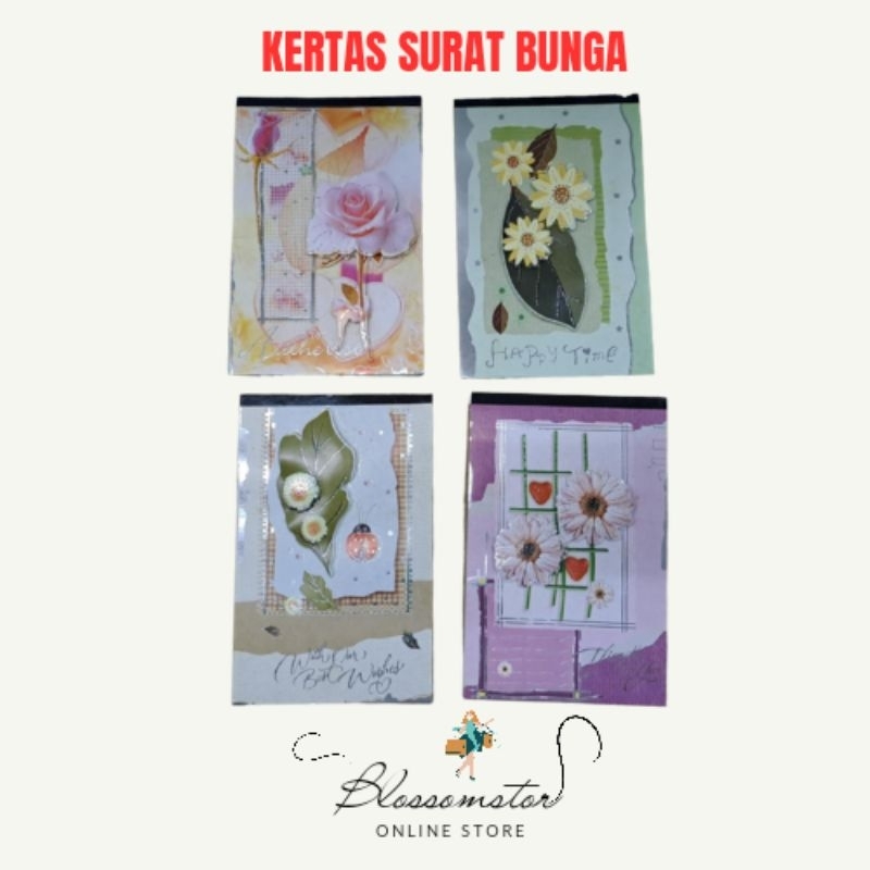 

BUKU KERTAS SURAT BUNGA / LETTER PAPER NOTES / FLOWER MAIL NOTE