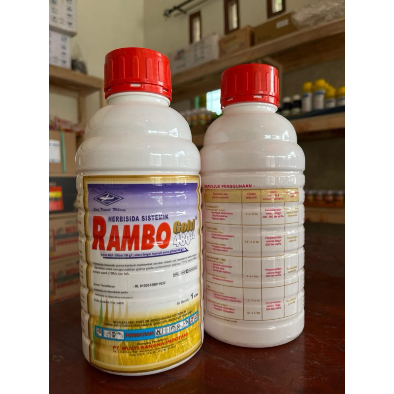 HERBISIDA SISTEMIK RAMBO GOLD 480 SL 1 Liter - racun rumput / gulma / Racun Pembasmi gulma / rumput 