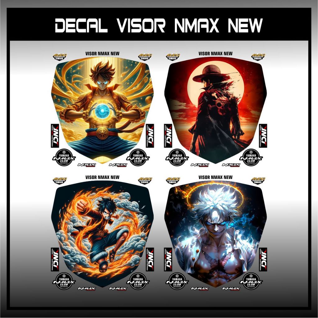 Decal sticker visor wiendhild new Nmax variasi LUFFY NEW / ECAL VISOR NMAX NEW LUFFY / STIKER VISOR 