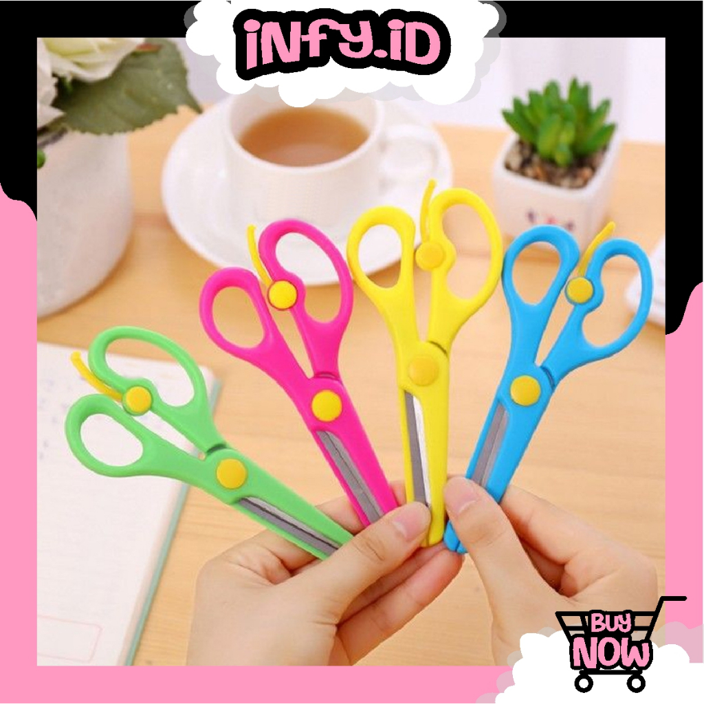 

INFY - Gunting Kertas Anak Mini Gunting Aman Anak Kids Safety Scissors / Gunting Kecil Warna-Warni / Gunting Kertas Anak Warna Karakter Polos Ujung Bulat Tumpul R1153