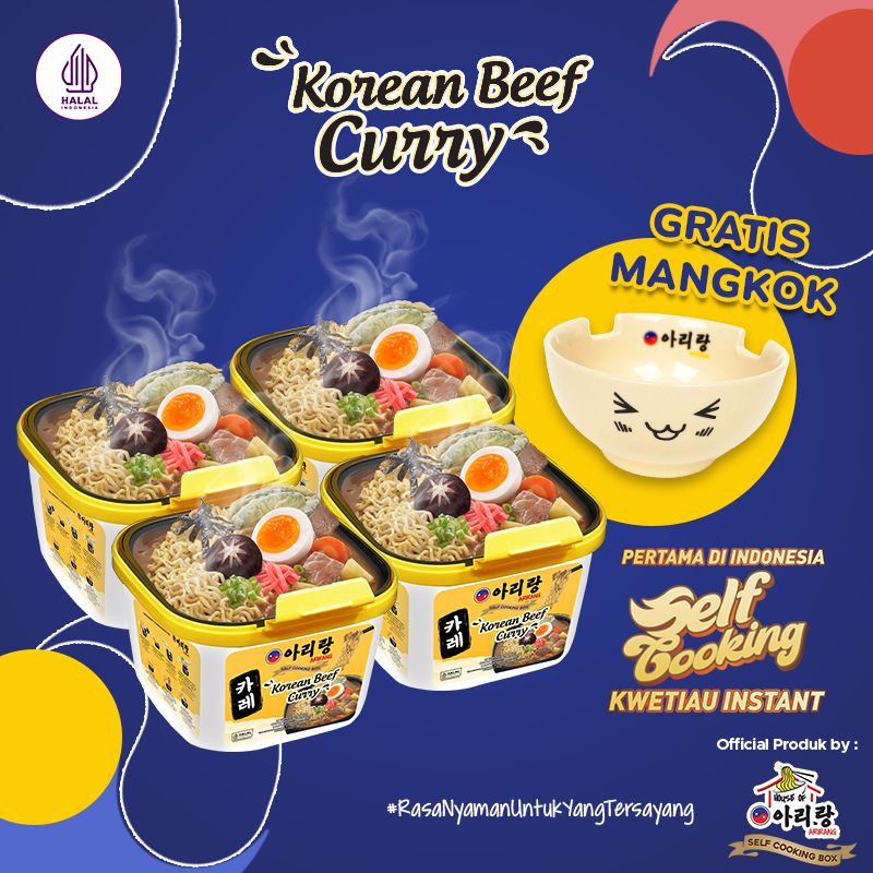 

4 Pcs Arirang Self Cooking Box Korean Beef Curry + Mangkok
