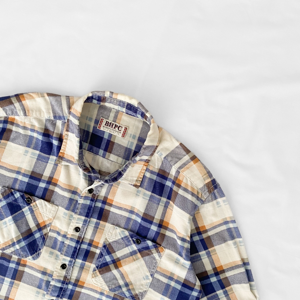blue flannel corduroy shirt